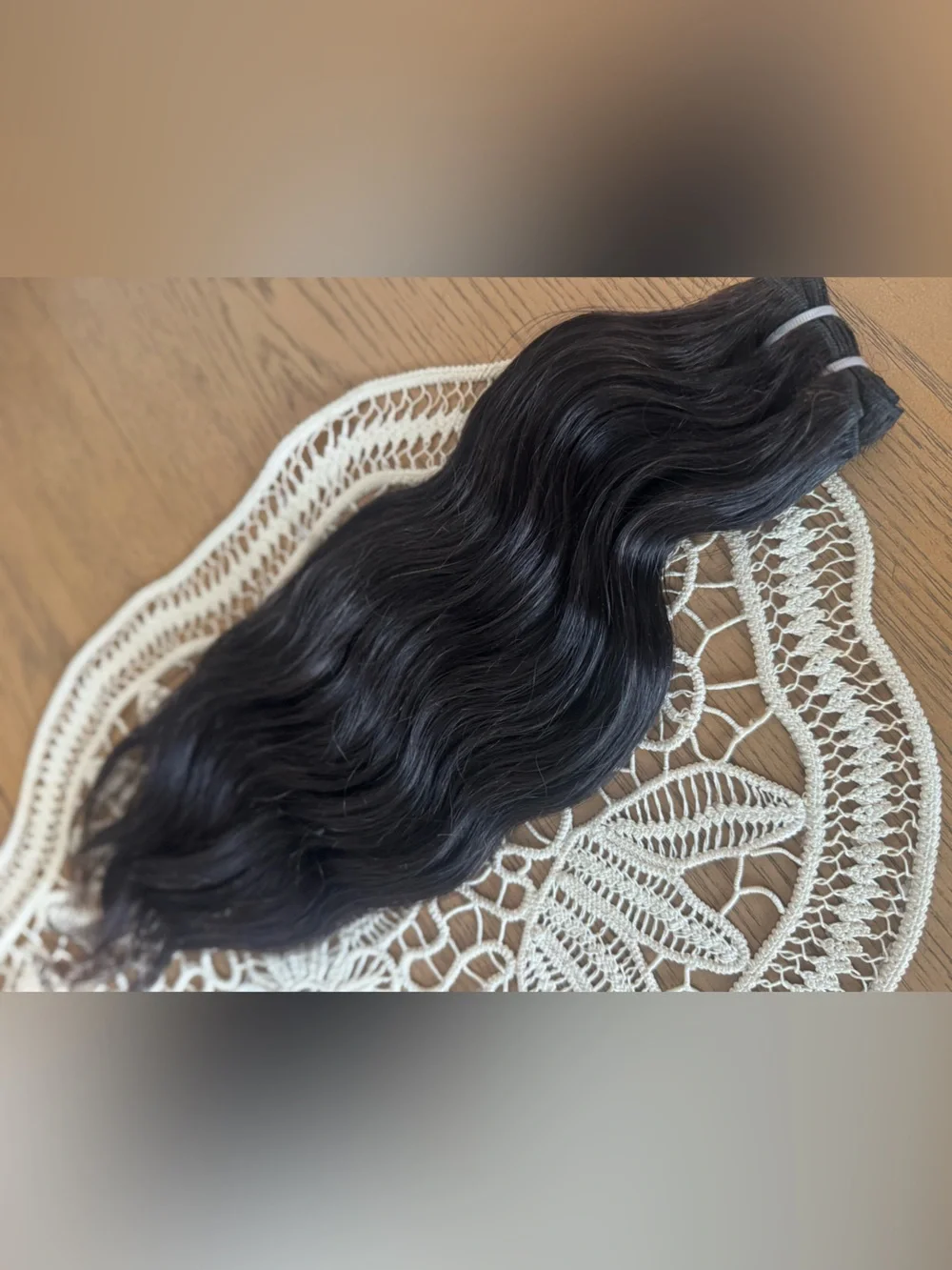 100% Human Hair Weft Extensions 16” Black Natural Wavy